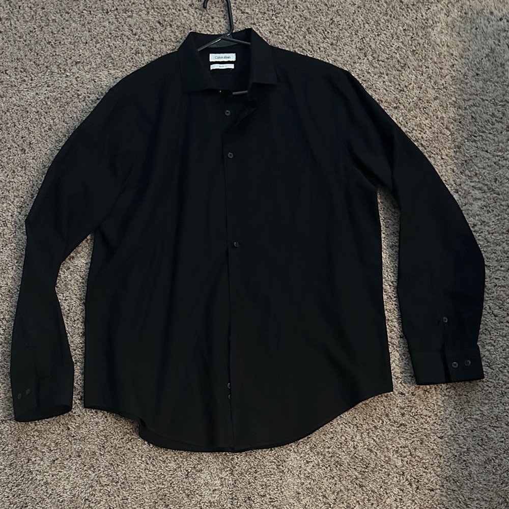 Calvin Klein Men's Black Casual Button Down Shirt